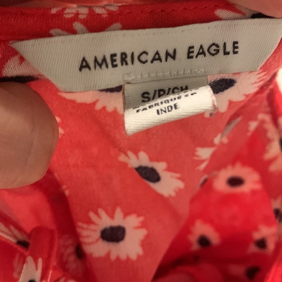 American Eagle red white floral midi‎ slip dress size s bohemian - Picture 4 of 9